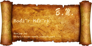 Boér Márk névjegykártya