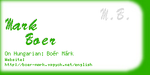 mark boer business card