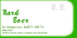 mark boer business card